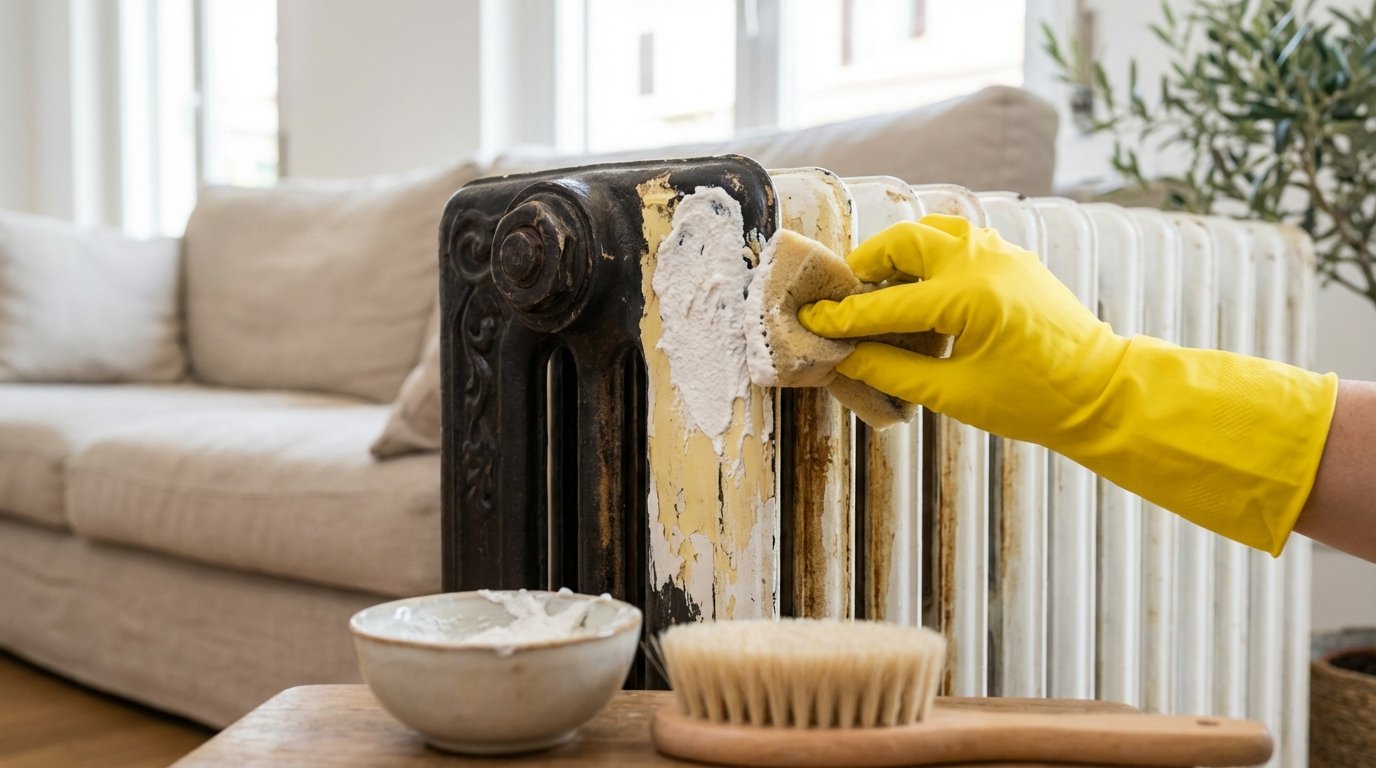 Credevo il mio radiatore ingiallito buono per la discarica fino a quando ho applicato questa pasta miracolo: non più bisogno di ridipingerlo!