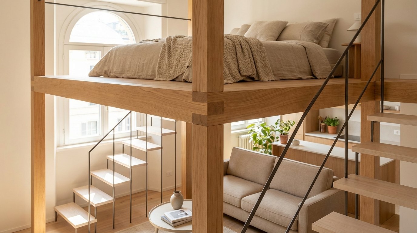 Dopo: una stanza di vita che respira con il suo mezzanino