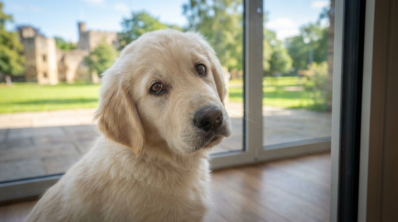Il mio cucciolo mi supplica con lo sguardo per uscire, ma devo ancora aspettare questo termine annunciato dal mio veterinario
