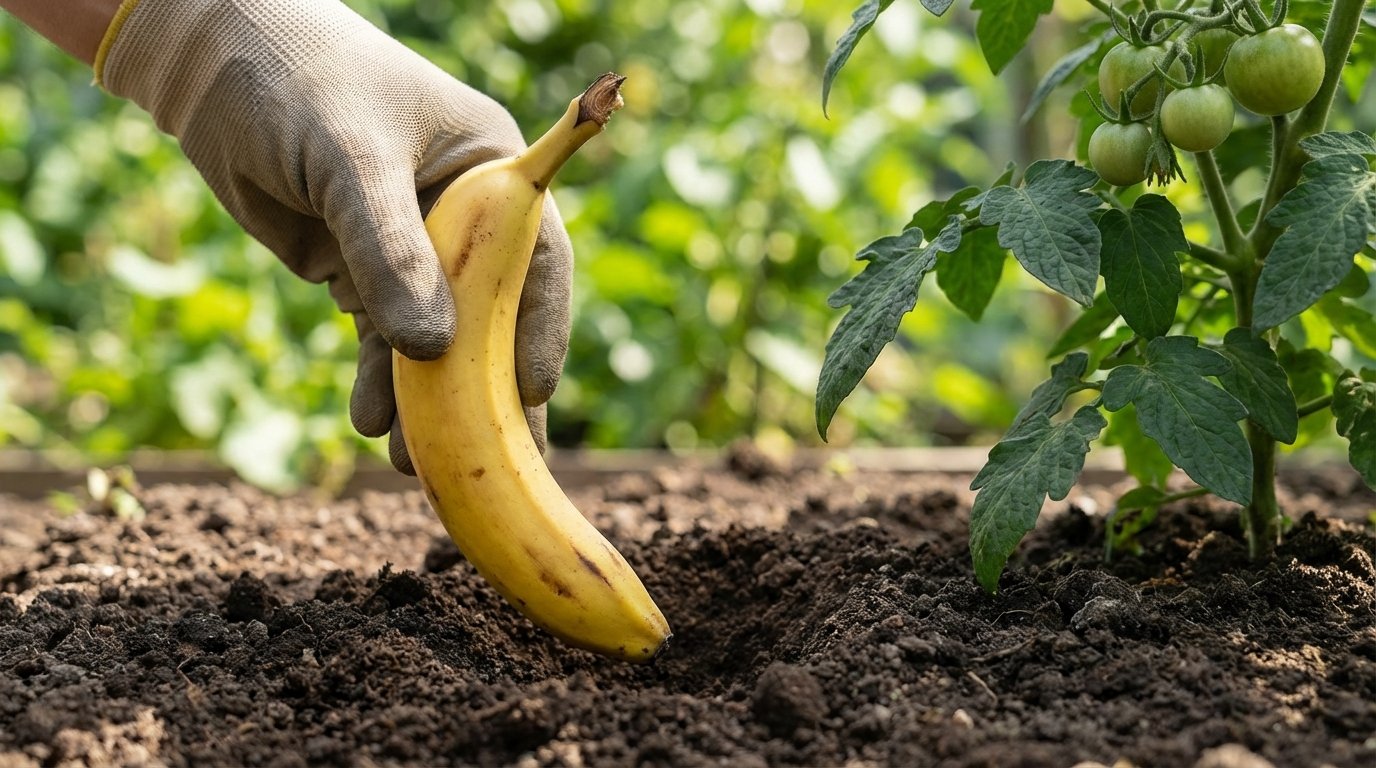 In giardino, 5 banane interrate bastano a rilanciare la crescita delle vostre piante, ma bisogna interrarle qui