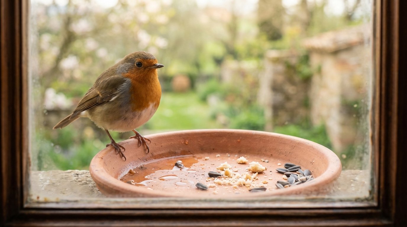 Pettirossi in giardino: il trucco della nonna per attirarli sul tuo davanzale a marzo