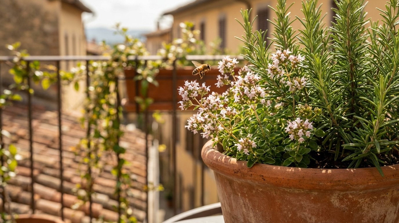 Questa erba aromatica da associare al rosmarino per attirare ancora più impollinatori senza sforzo questa estate