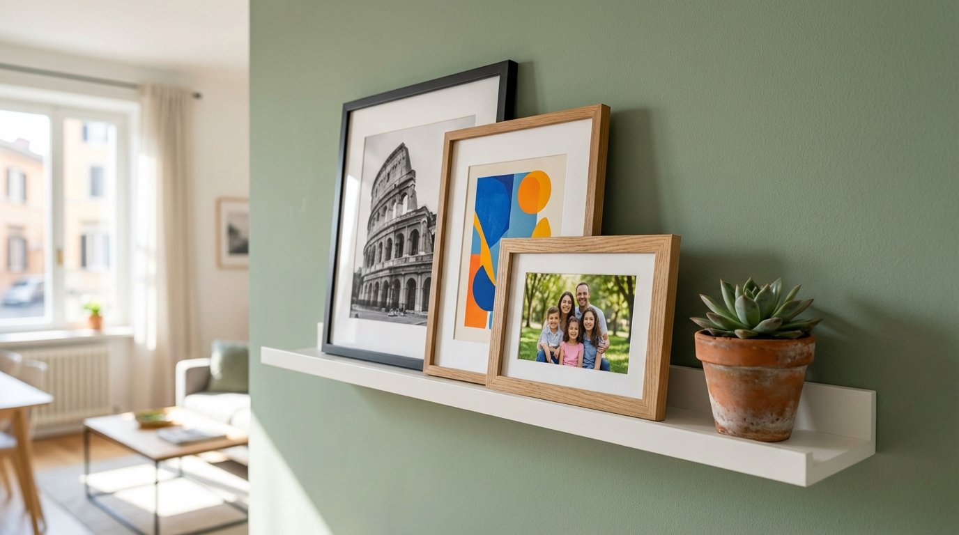 Se avete ancora un muro di galleria, i decoratori lo sostituiscono con questa mensola sottile più calda