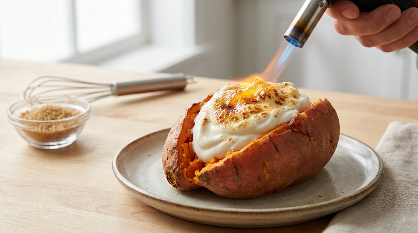 Sotto la crosta caramellata: la patata dolce cotta intera alla giapponese che ammalia l’inverno con la sua crema catalana fondente