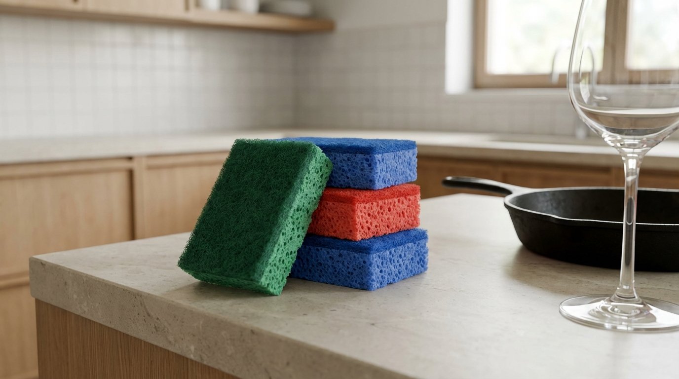 Verde, rosso o blu: il colore della vostra spugna da cucina non è un caso e ecco perché è cruciale